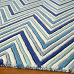 Skinny Chevron Rug // Blue (3'-6"L x 5'-6"W)