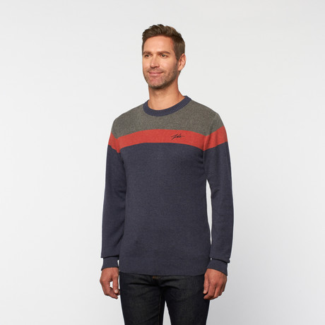 Regal Sweater // Navy + Burnt Orange (S)