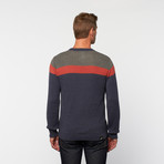 Regal Sweater // Navy + Burnt Orange (S)