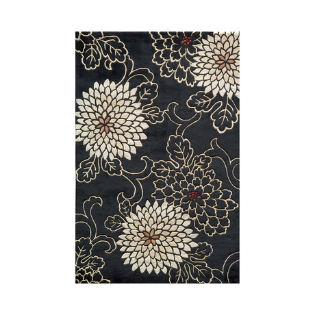 Chrysanthemum Rug // Black