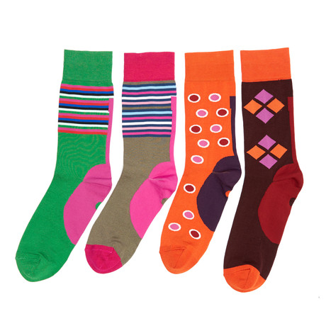 Blacksocks // Funky Socks // Brown + Purple // Pack of 4 (US: (8.5-10))