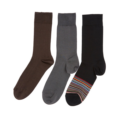 Blacksocks // Business Stripe Socks // Pack of 3 (US: (8.5-10))