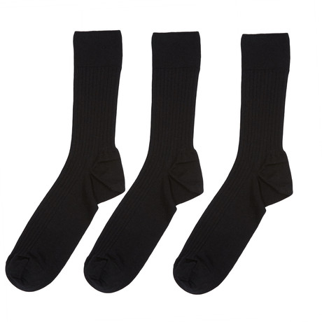 Blacksocks // Merino Wool Socks // Black // Pack of 3 (US: (8.5-10))