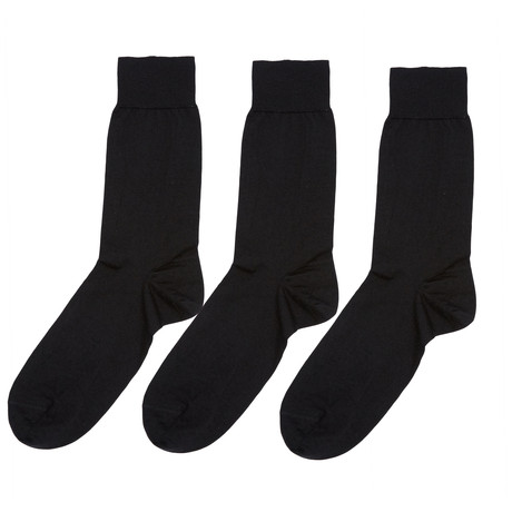 Blacksocks // Cashmere Silk Socks // Black // Pack of 3 (US: (8.5-10))