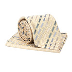 Tie + Hanky Set // Taupe + Silver Dash