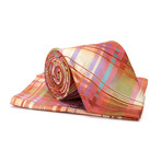 Tie + Hanky Set // Rust + Purple Plaid