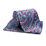 Tie + Hanky Set // Teal + Purple Paisley