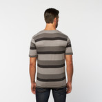 Striped V-Neck Tee // Ash (XL)