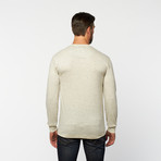 Chambray Trim Henley // Oatmeal (L)