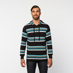 Striped Henley Pullover // Black (XL)