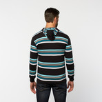 Striped Henley Pullover // Black (XL)