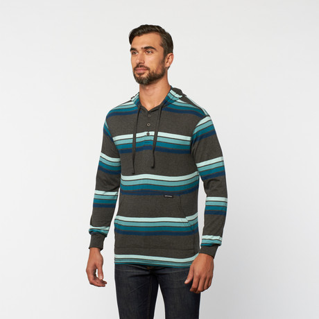 Striped Henley Pullover // Charcoal Heather (S)