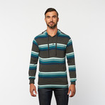 Striped Henley Pullover // Charcoal Heather (L)