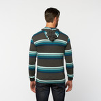 Striped Henley Pullover // Charcoal Heather (L)