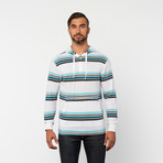 Striped Henley Pullover // White (L)