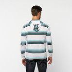 Striped Henley Pullover // White (L)