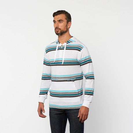 Striped Henley Pullover // White (S)