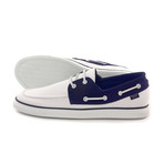 Boat Shoe // White + Navy (US: 6)