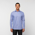 George Rech // UNANYME Button Up Dress Shirt // Blueberry Stripe (L)