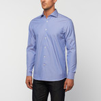 George Rech // UNANYME Button Up Dress Shirt // Blueberry Stripe (L)