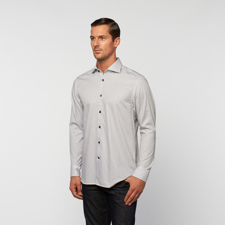 UNANYME Button Up Dress Shirt // Black + White (S)