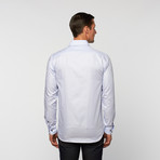 UNANYME Button Up Dress Shirt // Light Blue Microstripe (2XL)