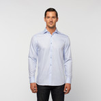 UNANYME Button Up Dress Shirt // Light Blue Microcheck (S)