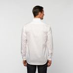 UNANYME Button Up Dress Shirt // White Double Stripe (M)