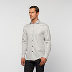 UNANYME Button Up Dress Shirt // Grey + White Stripe (2XL)