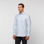 UNANYME Button Up Dress Shirt // Textured Light Blue (XL)