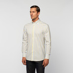 UNANYME Button Down Stripe Dress Shirt // Yellow + Blue (M)