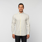 UNANYME Button Down Stripe Dress Shirt // Yellow + Blue (S)