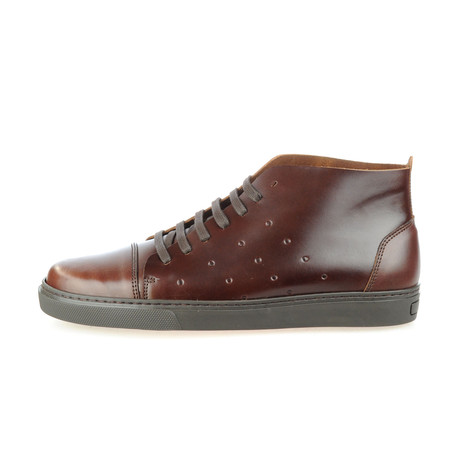 Bamba High Top Leather Sneaker // Brown (US: 6)