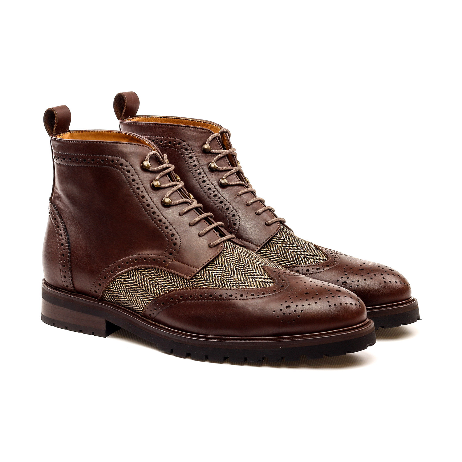 Herringbone Brogue Boot // Brown (US: 6) - Rooster League - Touch of Modern