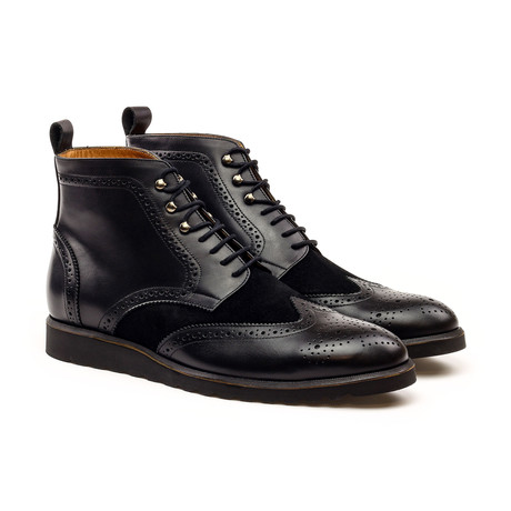 Leather Mix Brogue Boot // Black (Euro: 41) - Bespoke Factory - Touch ...
