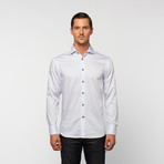 UNANYME Button Up Dress Shirt // Pale Blue Stripe (M)