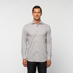 UNANYME Button Up Dress Shirt // Grey Stripe (2XL)