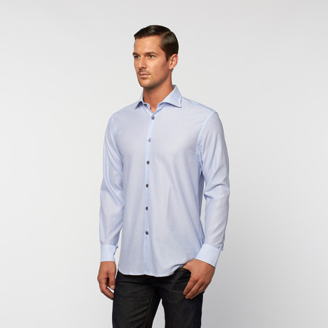 UNANYME Button Up Dress Shirt // Blue Diamond (S)