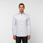 UNANYME Button Up Dress Shirt // Light Blue with Contrast Buttons (S)