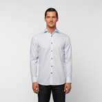 UNANYME Button Up Dress Shirt // Sky Blue Microstripe (XL)