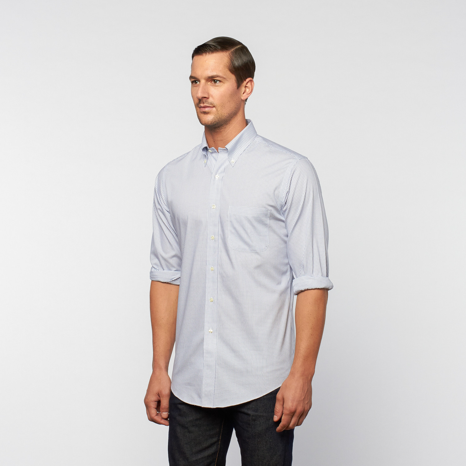 Oxford Pinpoint Button-Down // Blue Check (US: 18R) - Brands ...