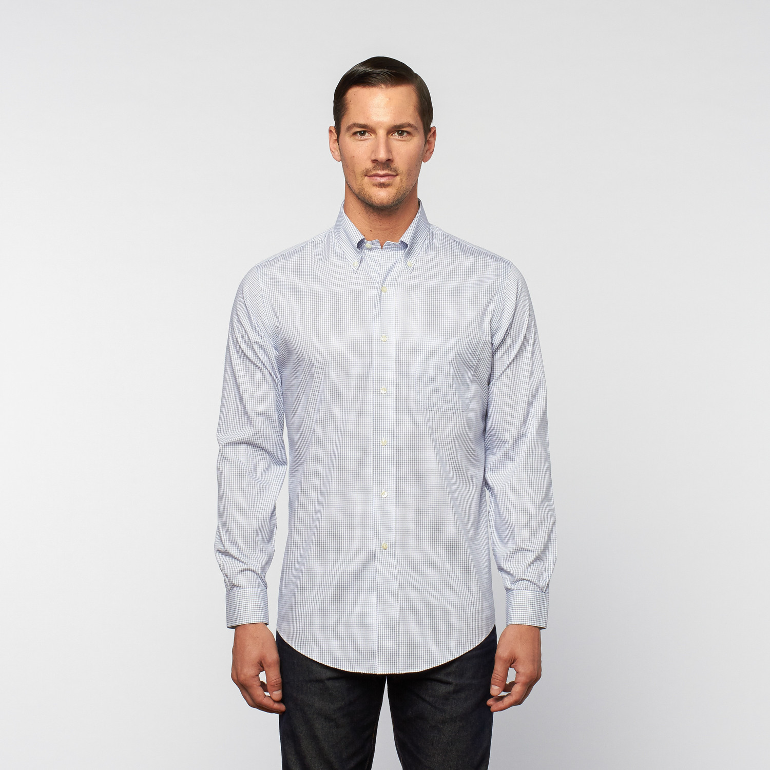 Oxford Pinpoint Button-Down // Blue Check (US: 18R) - Formal Wear ...
