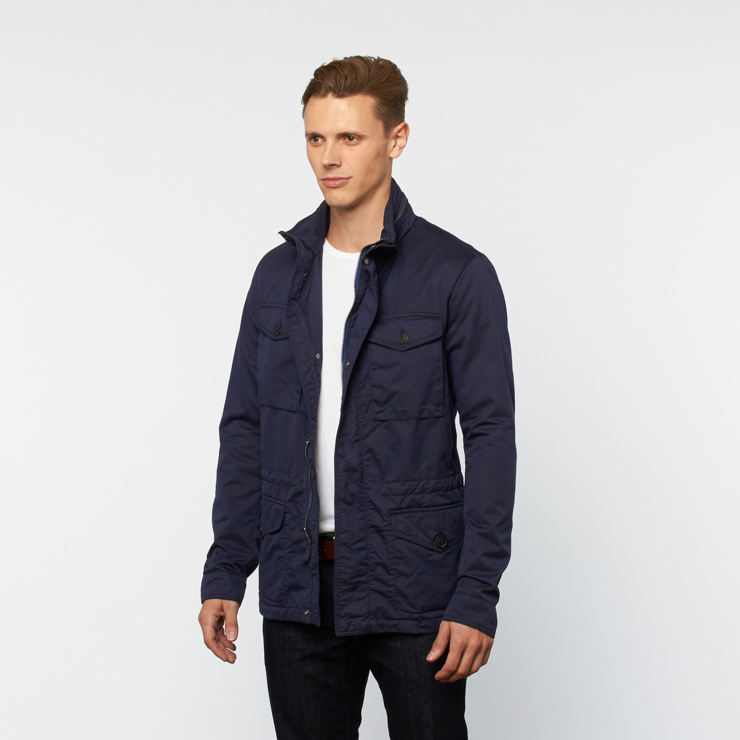 Hooded Utility Jacket // Blue (Euro: 56) - GEOX - Touch of Modern