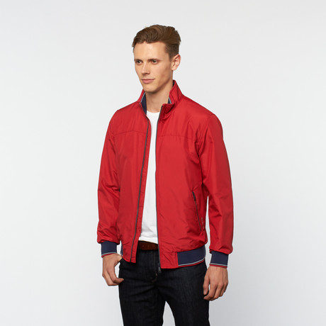 Contrast Band Windbreaker // Red (Euro: 46)