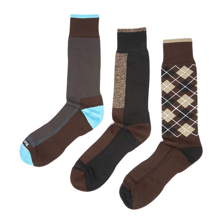 Dress Socks // Brown // Pack of 3