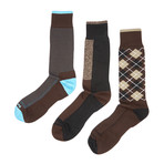 Dress Socks // Brown // Pack of 3