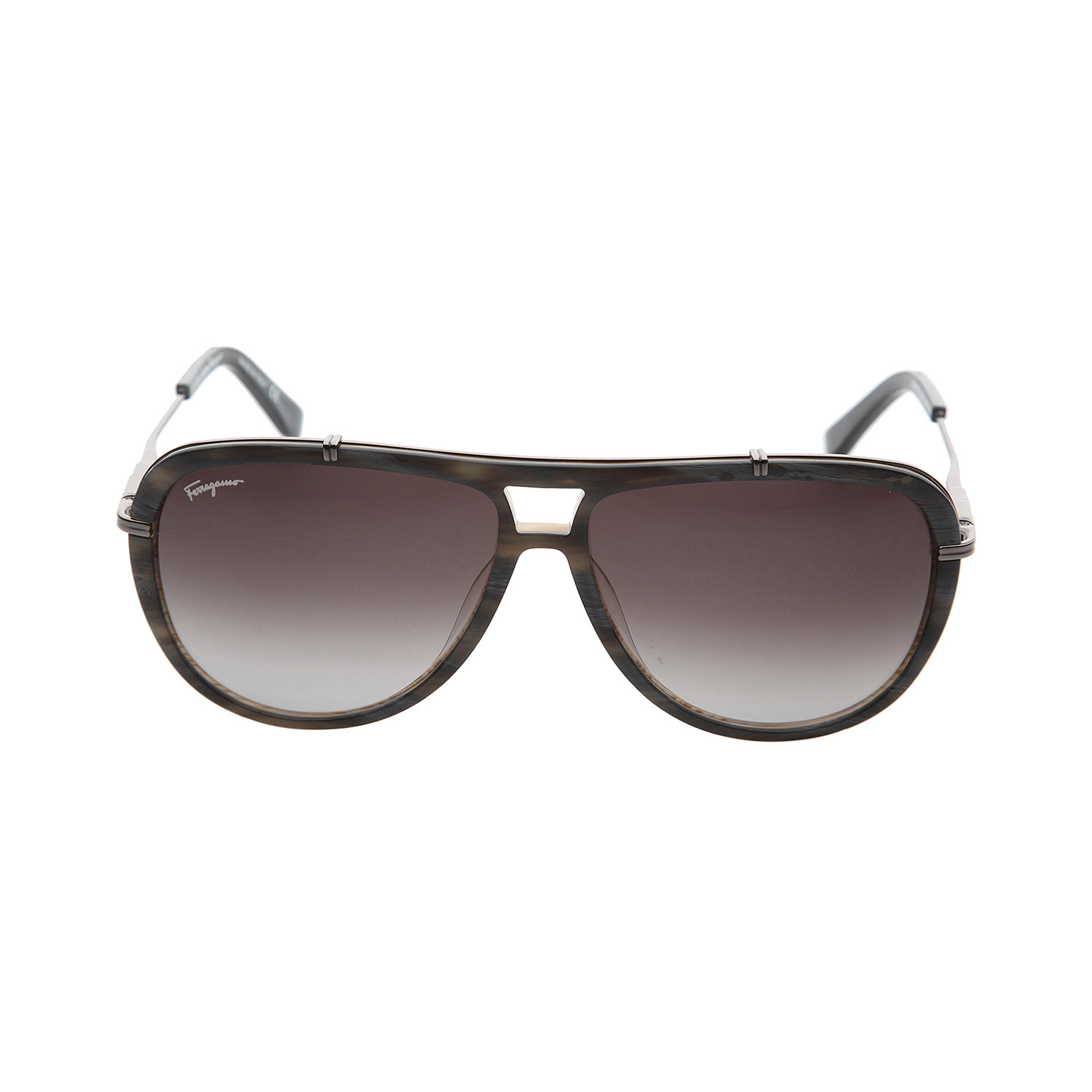 Thick Aviator Sunglasses // Dark Brown - Salvatore Ferragamo - Touch of ...