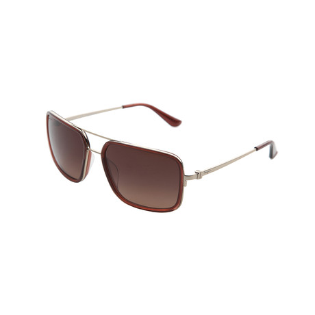 Bridged Aviator Sunglasses // Wine Red