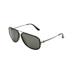 Ferragamo // Bridged Aviator Sunglasses // Brown