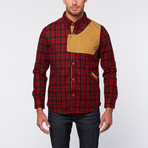 Psyberia // Urbaneer Plaid Shirt Jacket // Crimson (3XL)